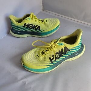 Hoka One One Mach 5 Mens Size 9.5 B Yellow Blue Athletic Running Shoes